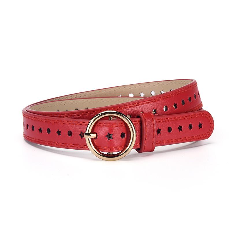 Unisex Kids' Round Buckle Star Hole Denim Belt