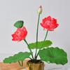 Artificial Lotus Flower with Single Stem and 7 Branches for Landscaping and Photography Props