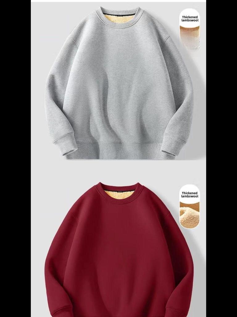 Men's & Women's Thick Fleece Sweater - Lamb Fleece, Warm, Round Neck - Perfect for Autumn & Winter