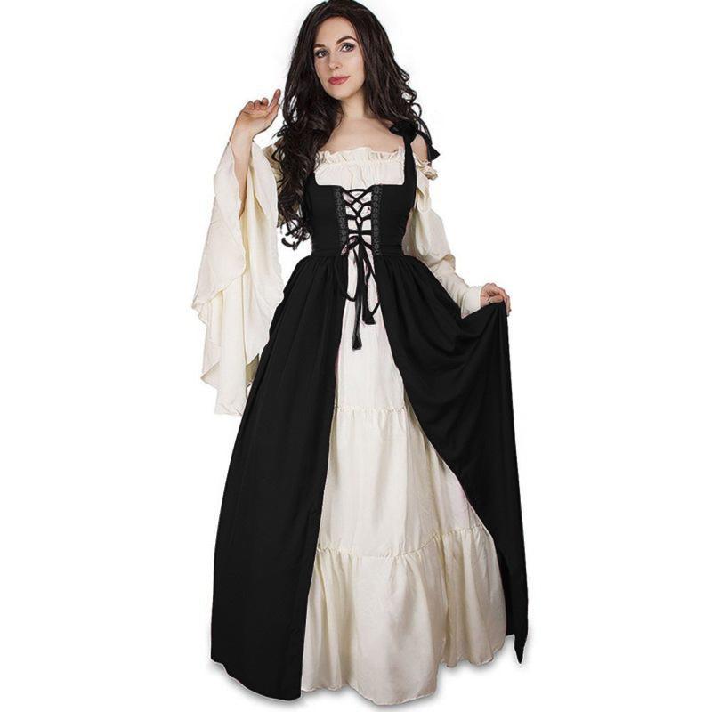 Vintage Renaissance court medieval dress strap waist dress stage performance costume