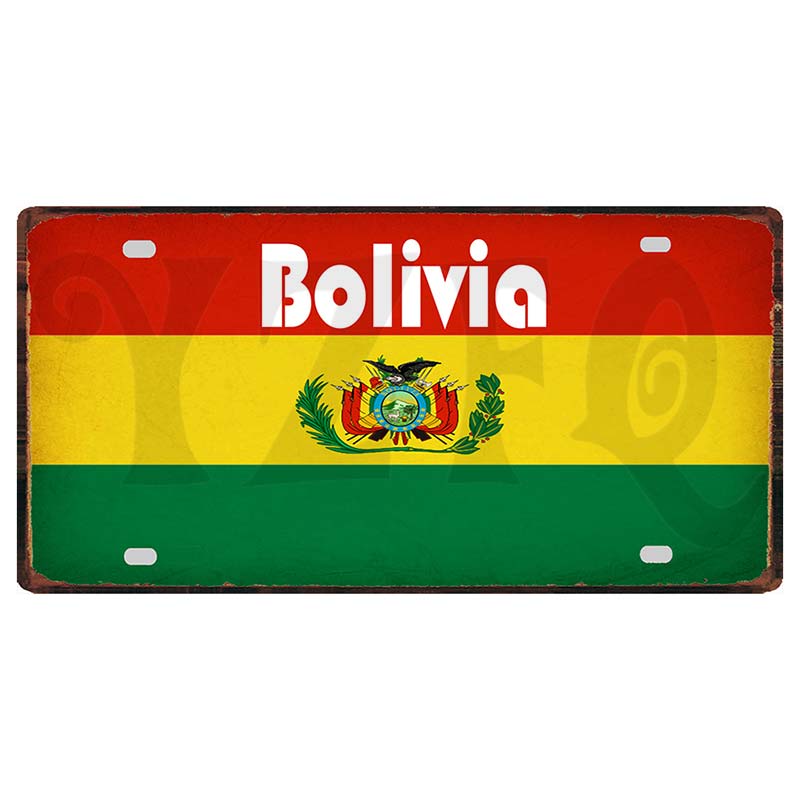 YZFQCuba Jemen Haiti Bahamas Uruguay Nationalflagga Metall Vintage Resesouvenir Väggbutik Hem Konstdekor 30X15CM DC-1416B