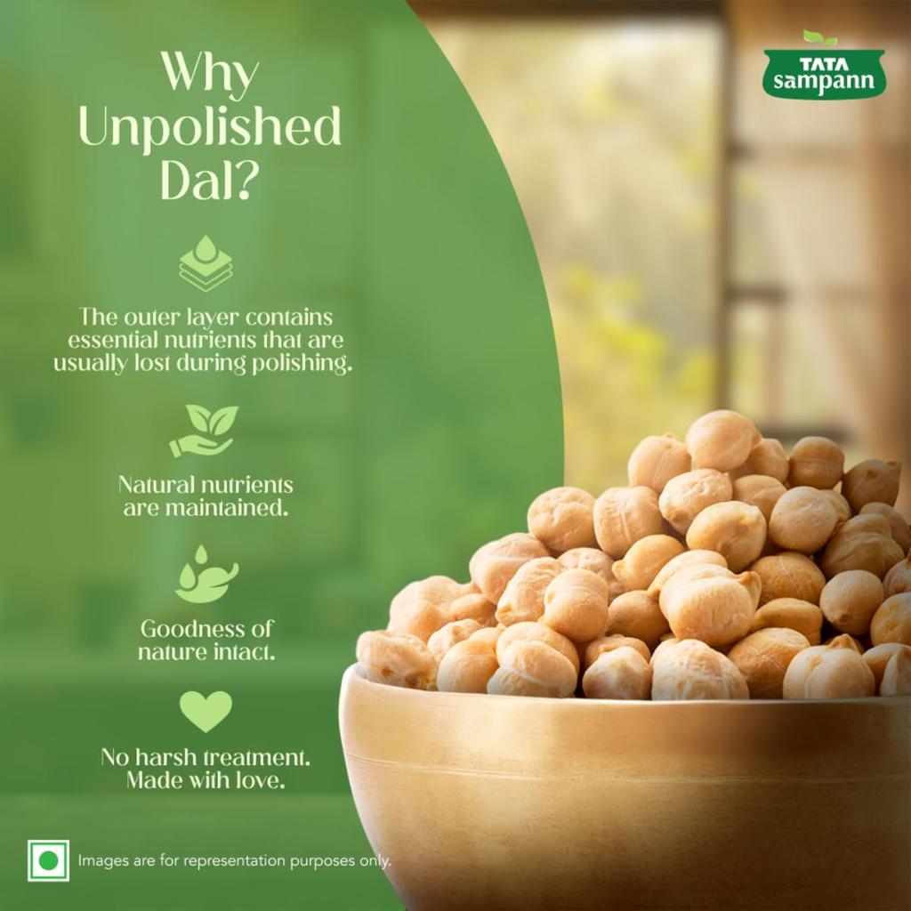 TATA Sampann Unpolished Kabuli Chana Big Size 500g High-Quality Protein-Rich Whole Pulses