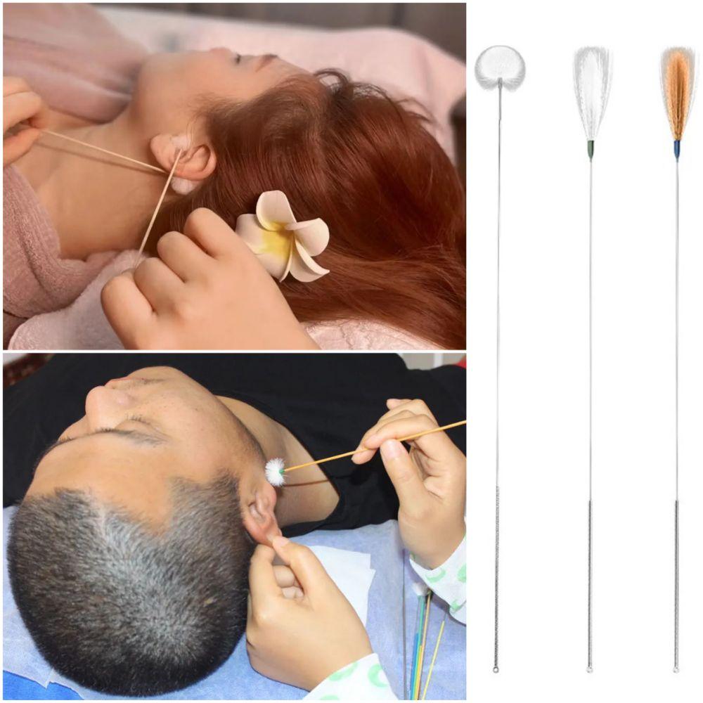 6/8/10PCS Stainless Steel Goose Feather Earpick Spoon Cleaner Wax Cleaner Tool  Ear Cleaning