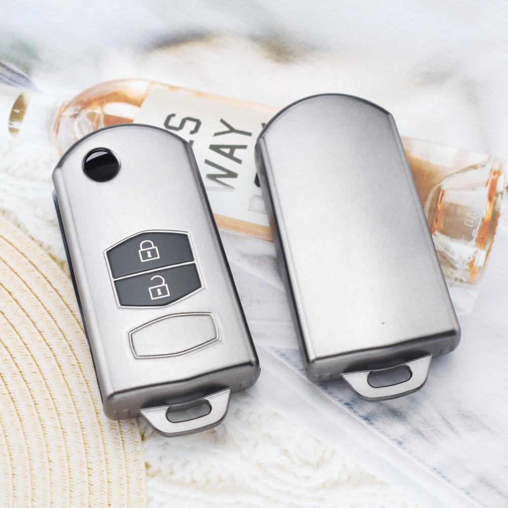2 Buttons TPU Folding Flip Key Shell Fob for MAZDA 2 3 5 6 MX5 Car Remote Case Cover Auto Accessories