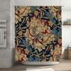 Vintage Badezimmerteppich Duschvorhang Floral Dekorative Badezimmeraccessoires Für Heimdekoration Blau Rot Weiß Gold Grün Schwarz Design