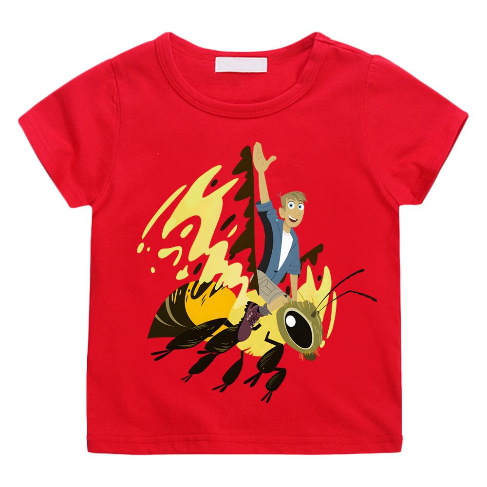 

Wild Kratts 2026 NEW T-shirts Cotton Crew Neck Boys/girls T Shirt Cartoon Print Cute Manga Tshirt 12T червоний