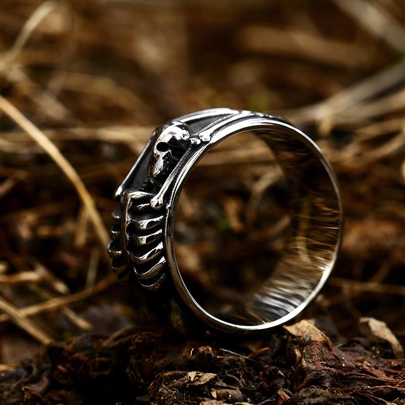 Beier One Piece Sale Unique Thin Skull For Boy And Girl Stainless Steel Lady's Finger Ring BR8-373