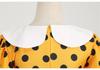 2022 Retro Polka Dot Doll Collar Short Sleeve Party Dress