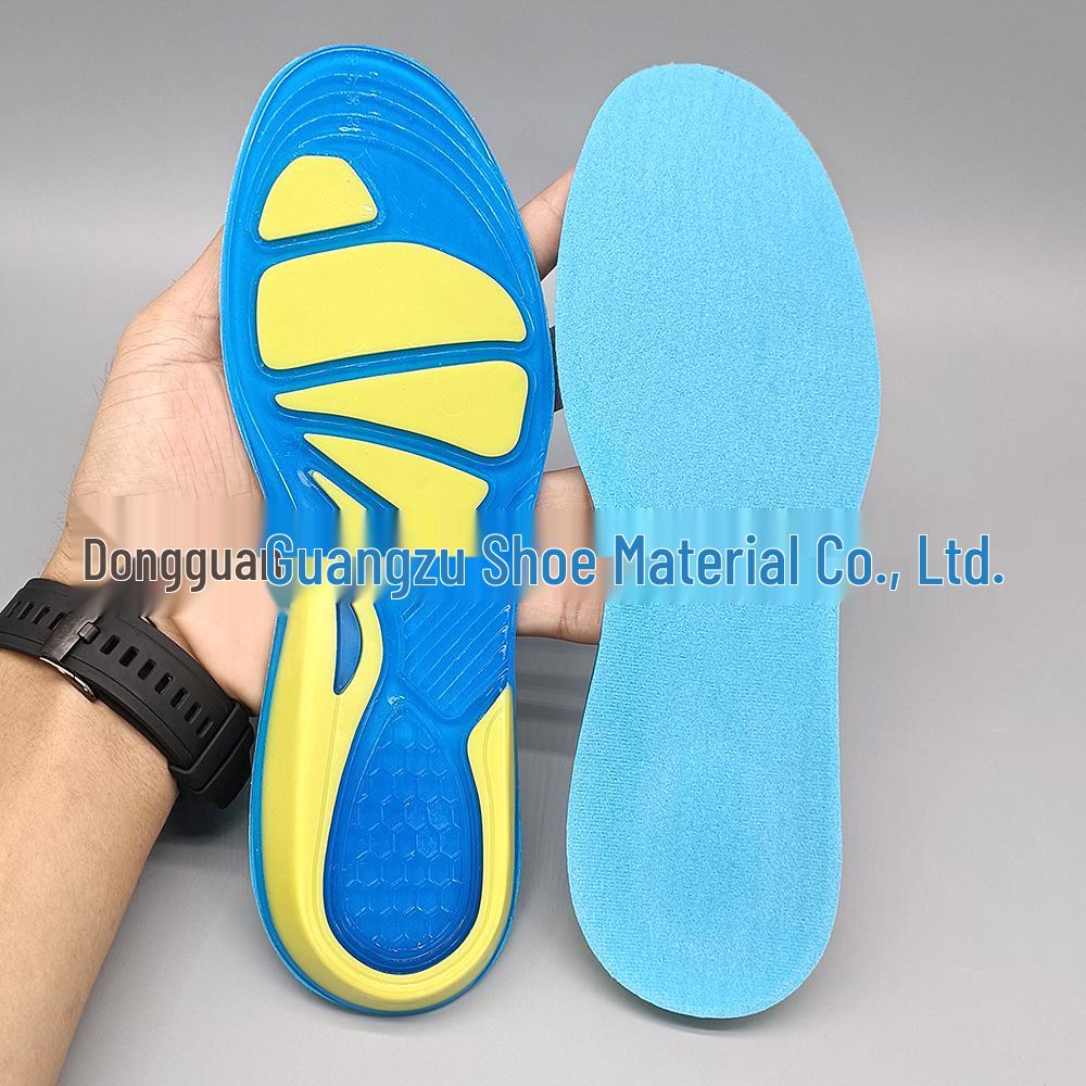 TPE Gel Insole: Full Size Arch Support, Shock Absorption, Sweat-Wicking Velvet, Non-Slip Sports Shoe Insert