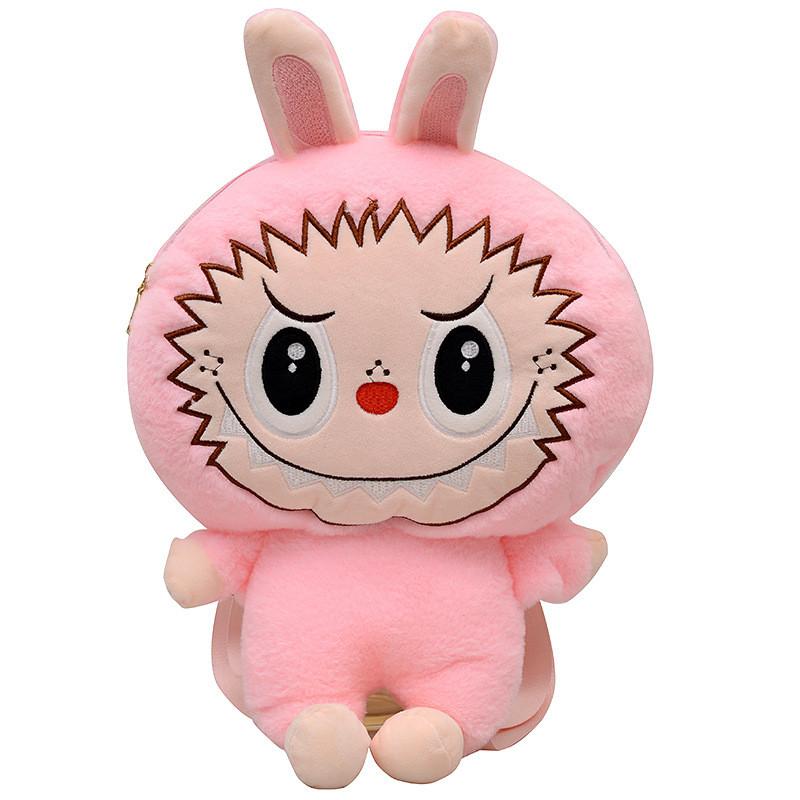 Girl Fluffy Plush Backpack With Cotton Interior And Straps Adjustable