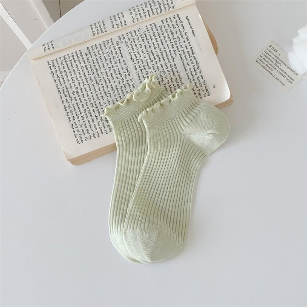 Cotton Ruffle Socks Breathable Short Socks Sweet Lace Ruffle Socks for Daily Wear