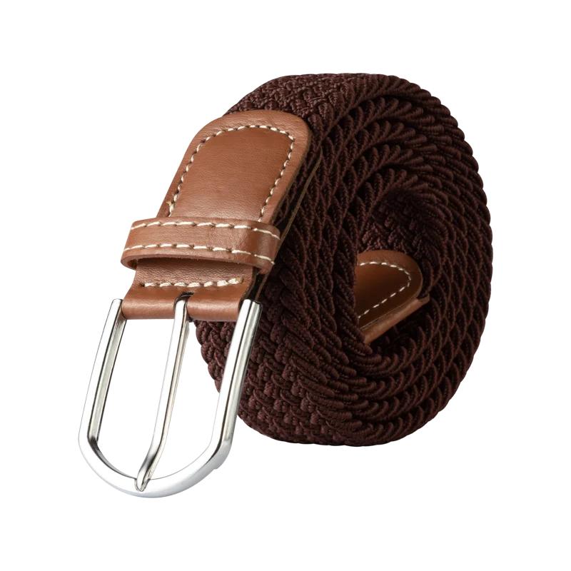 120cm Unisex Elastic Fabric Casual Belt Pin Buckle Expandable Braided Stretch Canvas Simple and Stylish Leisure Men Women Belt