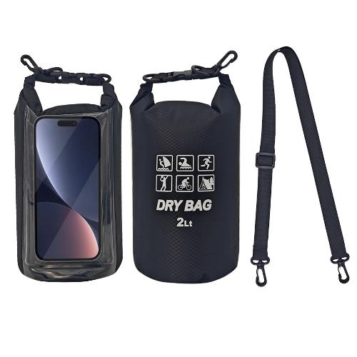 2L Wasserdichter Trockensack für Schwimmen Kajakfahren Trekking Rafting Surfen Bootfahren Tragbarer Touchscreen Outdoor Aufbewahrungsrucksack