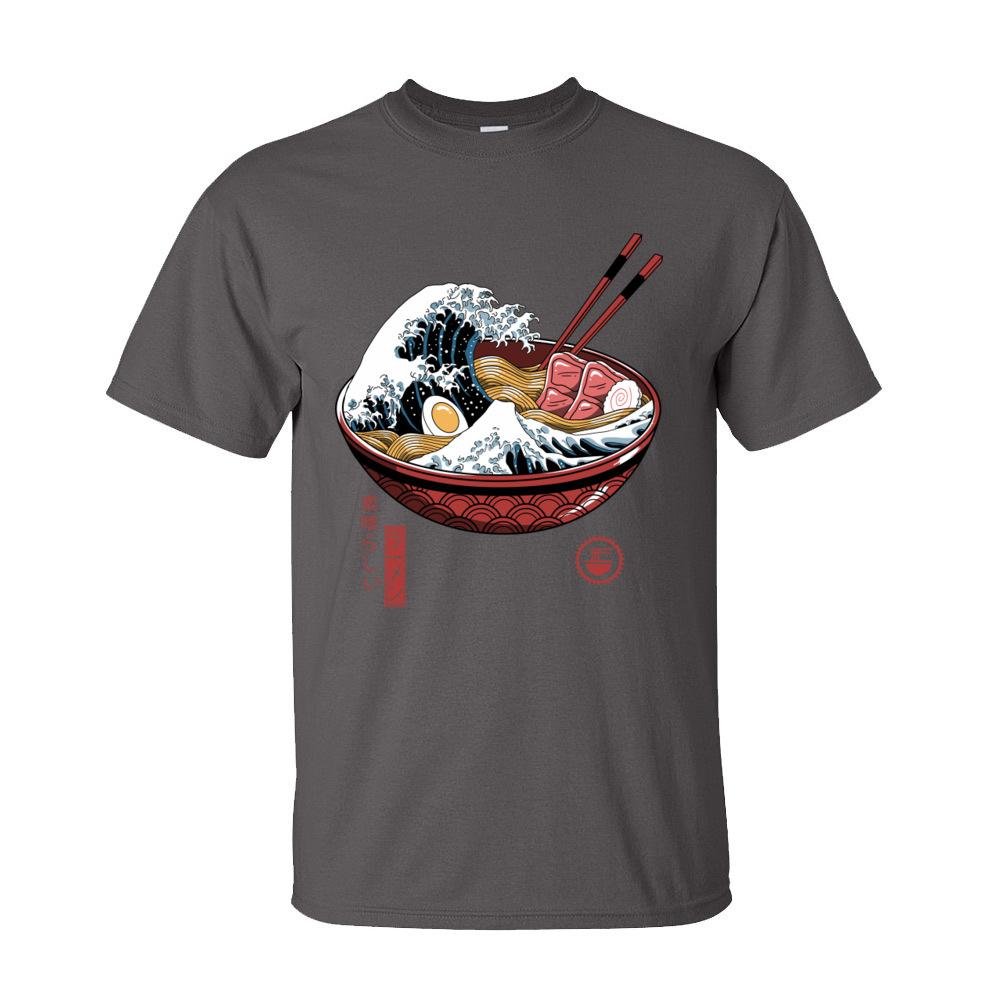 Printen Geweldige Ramen Golf Wit T-shirt voor Mannen Klassieke Japan Stijl Ronde Hals 100% Katoen Korte Mouw T-shirt Noedel T-shirts