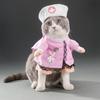 Pet Nurse Costume Nurse Dog Clothes Holiday Apparel for Cats Christmas Halloween Outfits Easy to Wear Lovely Uniform