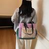Large Capacity Travel Bag Color Contrast Tote Bag Women's Crossbody Bag