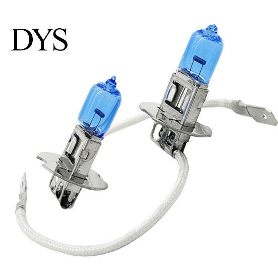 2Pcs H3 Xenon Halogen Car Super White Light Bulbs 100W Headlight Headlamp 12V DC