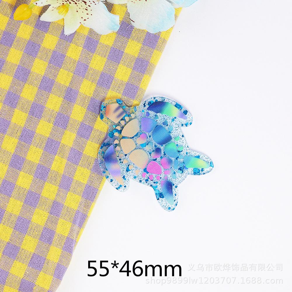 New Loose Powder Cartoon Turtle Calf Letter Rainbow Bag Accessories Acrylic Cute DIY Patch Accessories 1Pcs