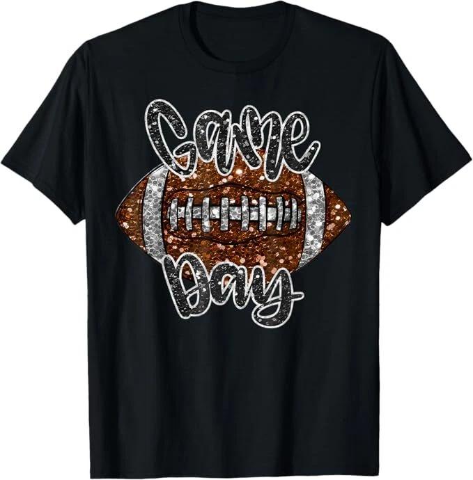 Game Day Football Bling Bling Football Lover Fall Autumn T shirt 4XL