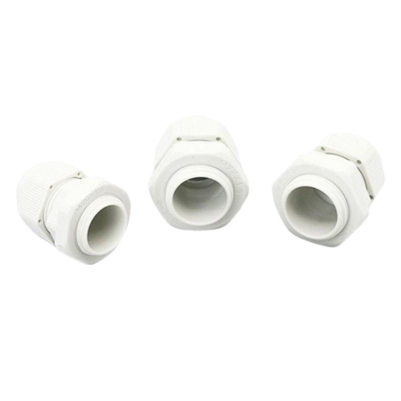 10/50/100Pcs Cable and Wire Waterproof Joint M-type M8 M10 M12 M14 M16 M20 M22 M24 M27 M30 M32 White Nylon Plastic Connector