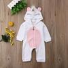 Baby Girl 3D Unicorn Flanell ropa bebe girls Cartoon Hette varm glidelås Jumpsuit Newborn Romper Clothes