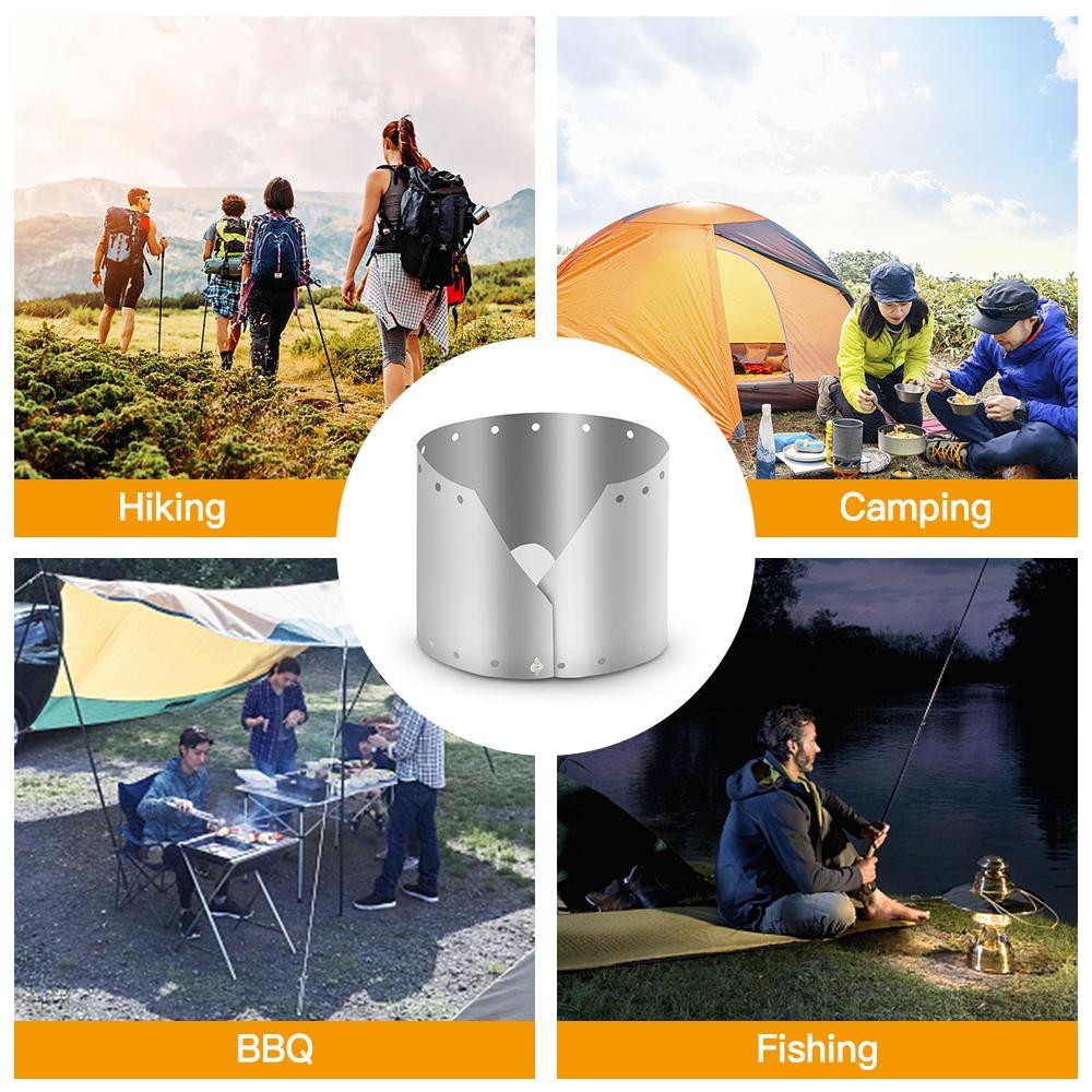Ultralight Ultra thin Titanium Outdoor Camping Stove Wind Shield Screen Windproof Plate