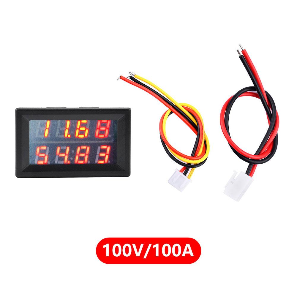 0.28 Red Blue Digital LED Mini Display Module DC0-100V DC0-200V Voltmeter Voltage Tester Panel Meter Gauge for Motorcycle Car
