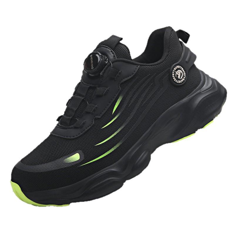 Steel Toe Breathable Fly-Knit Safety Shoes: Lightweight, Anti-Smash & Anti-Puncture with Convenient Rotary Fastening