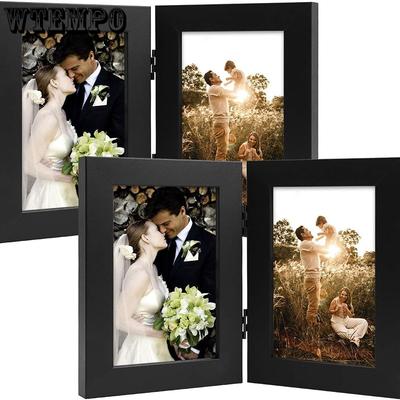 Openable Folding Photo Frame Double Frame Foldable Hinge Photo Frame for Home Display Pictures for Collage Photo Poster Artwork