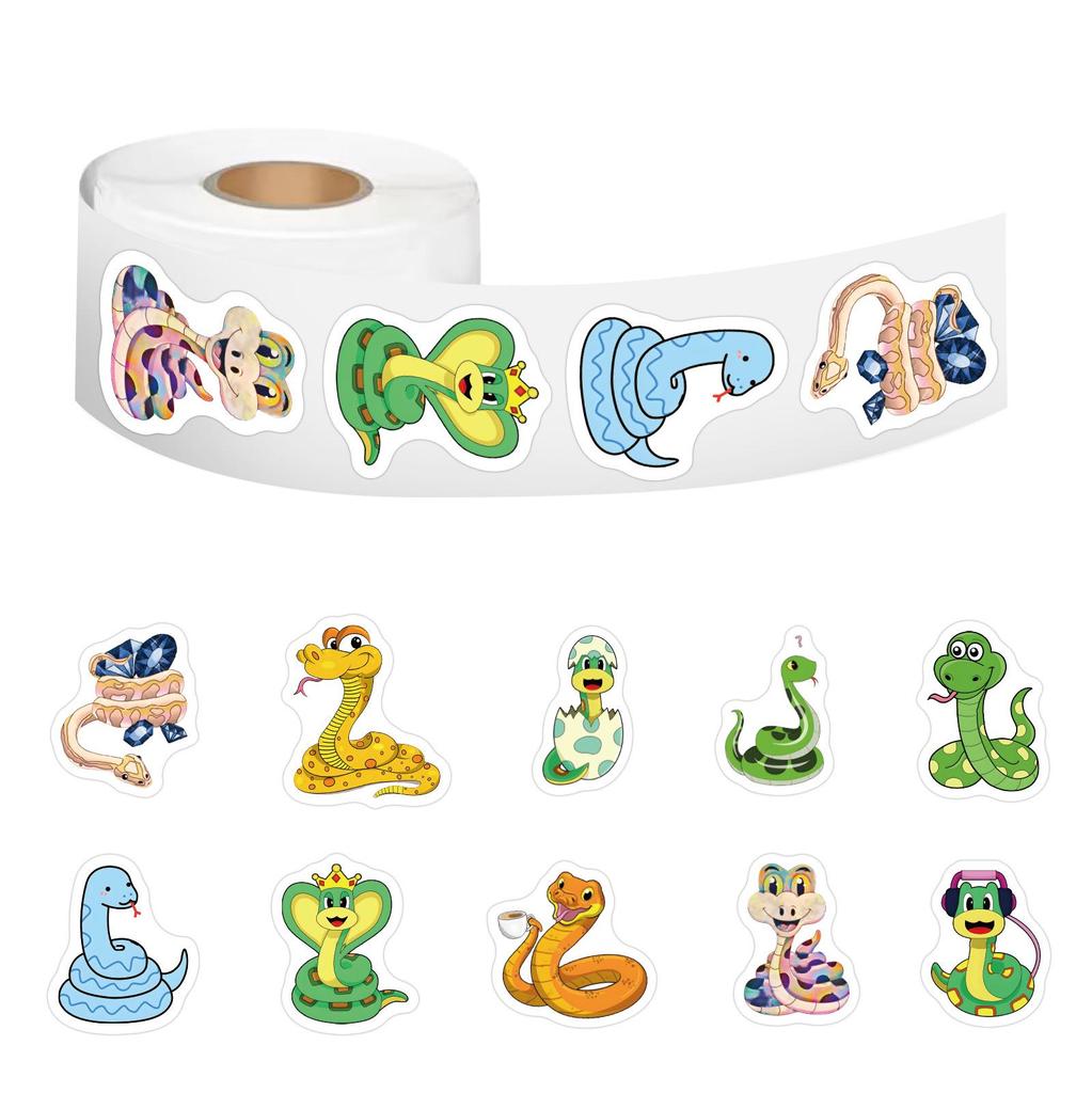 500 Cute Snake Animal Roll Stickers for DIY Journals & Movie Merchandise