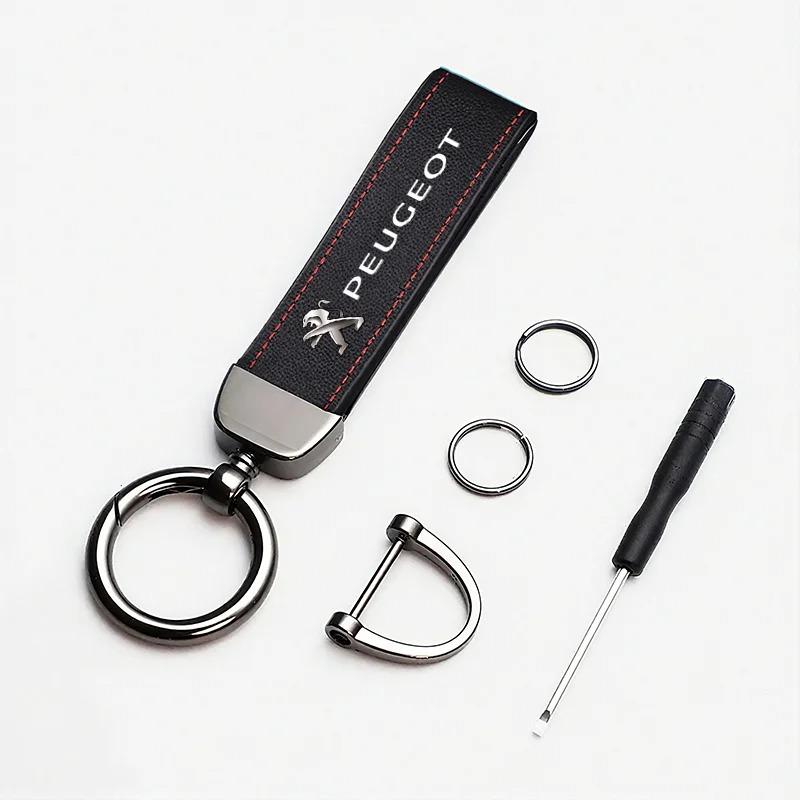 Car Tire Wheel Valve Caps Cover Suede Car Key Chain Ring Keychain for Peugeot 3008 5008 208 308 508 2008 408X 108