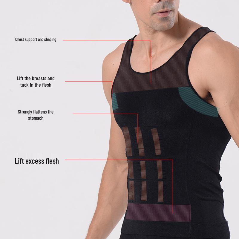 Men's Slimming Body Shaper Vest - Tummy Control & Chest Binder