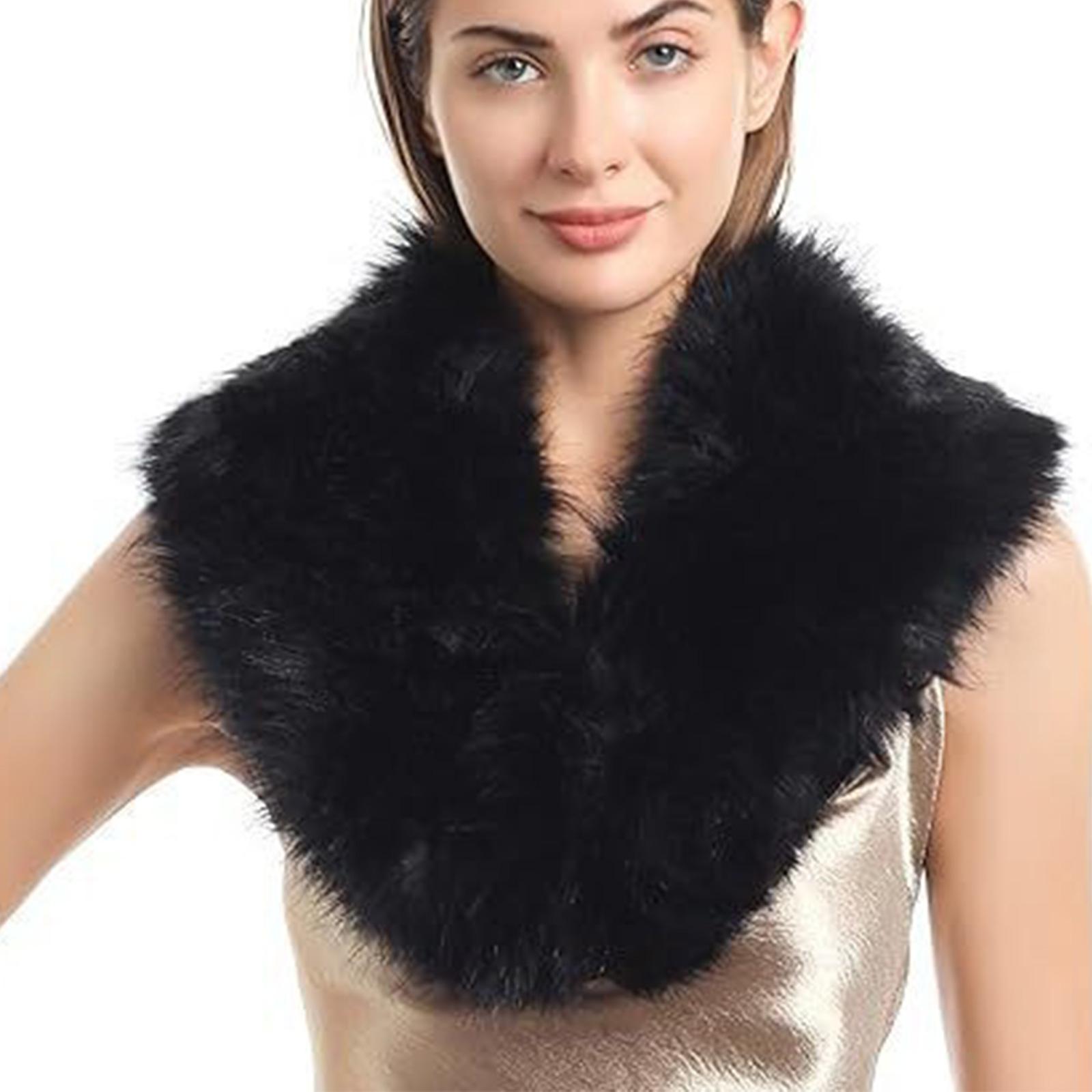 

Comfortable Artificial Furs Neck Wrap Scarf Fashion Costume Collar Shrug For Outdoor Activities Compact Travel 80x15cm чёрный