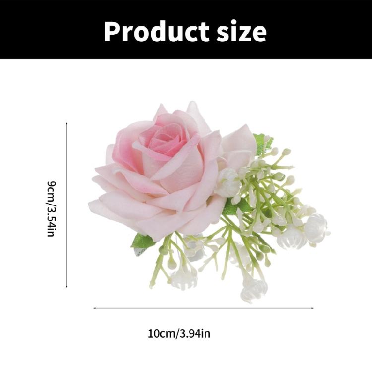 Wrist Corsage Artificial Rose Flower Boutonniere for Bride Groomsmen Bridesmaid Wedding Accessories for Special Occasion