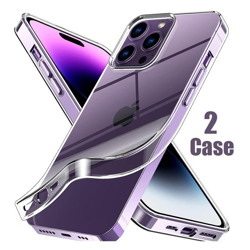 

2 прозрачных чехла для iPhone 11 12 13 14 15 Pro Max 13 Mini, мягкий силиконовый чехол TPU для iPhone X XS Max XR 8 7 14 15 Plus For iPhone 15 Plus