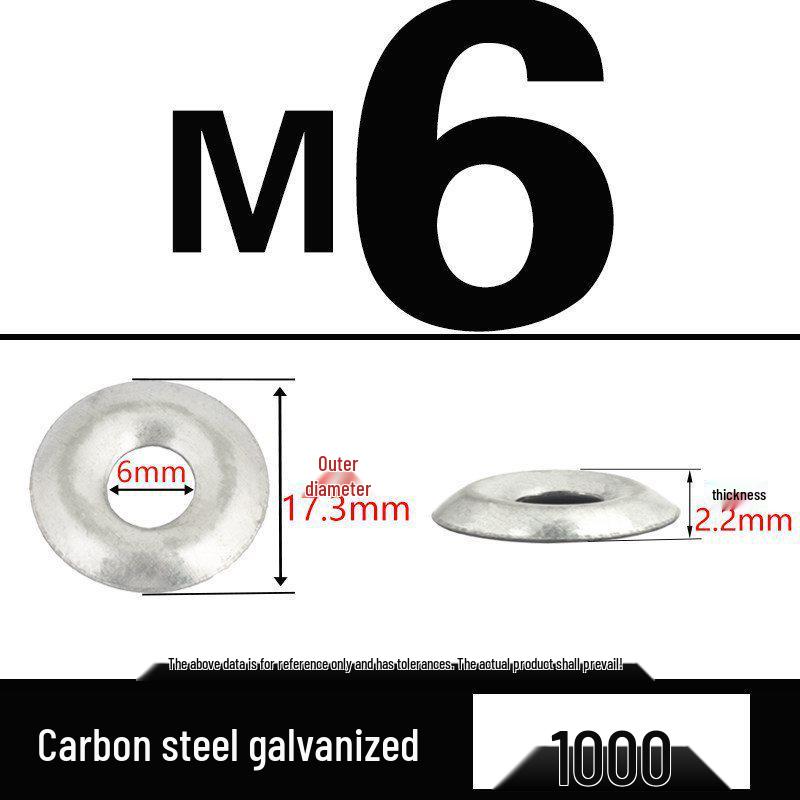 Galvanized Bowl-Shaped Fish Eye Washer for Self-Tapping and Drywall Screws (M4/M5/M6)