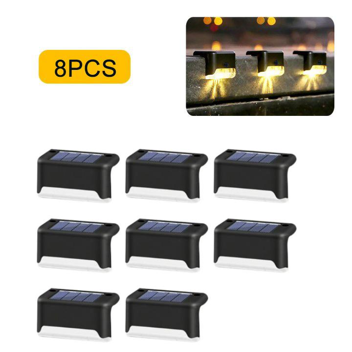 4/8 packs Warm Outdoor Solar Deck Lights Waterproof Solar LED Step Lamp Patio Garden Yard Pathway Decor Lighting