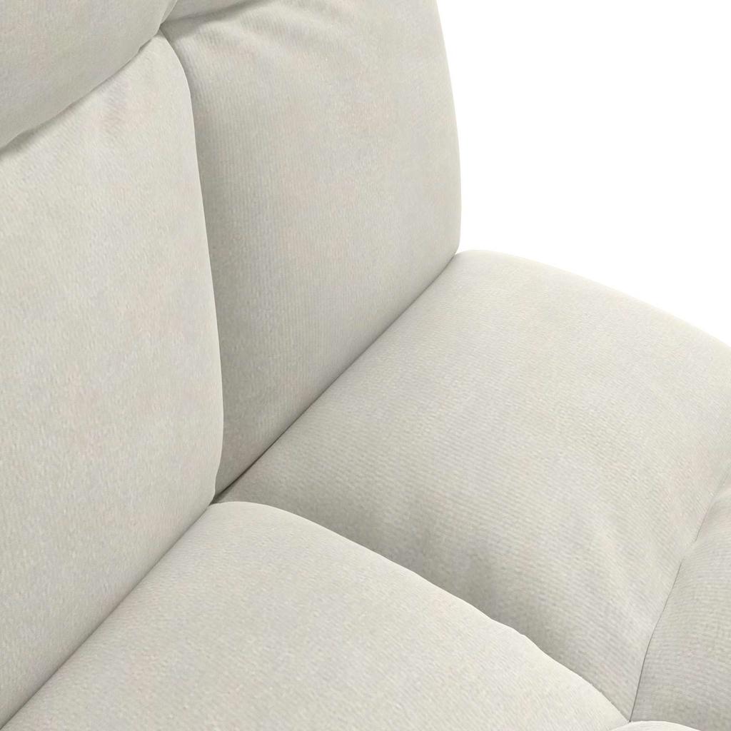Adjustable Footstool Cream Velvet