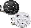 Adhere Golf Marker Base Set with Logo Ball Cute Cat Black and 2 Pieces and Marker, Design, White, (Black White)