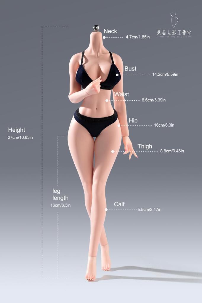 Toys & Hobbies [TOYBARJAPAN] 16 Scale Action Figure YIMEI YM501 Super Large Bust Platinum Silicone Beautiful Female Seamless Body with Sculpted