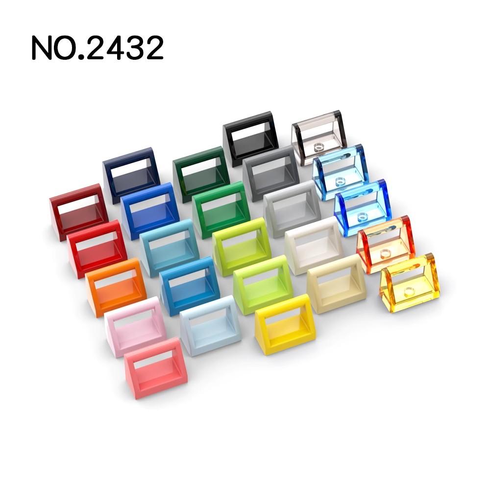 Non-Toxic 50Pcs Moc Parts 2432 Tile Modified 1 X 2 With Handle Compatible Bricks Diy Puzzle Toy Gift Assmble Building Blocks Particle Kid