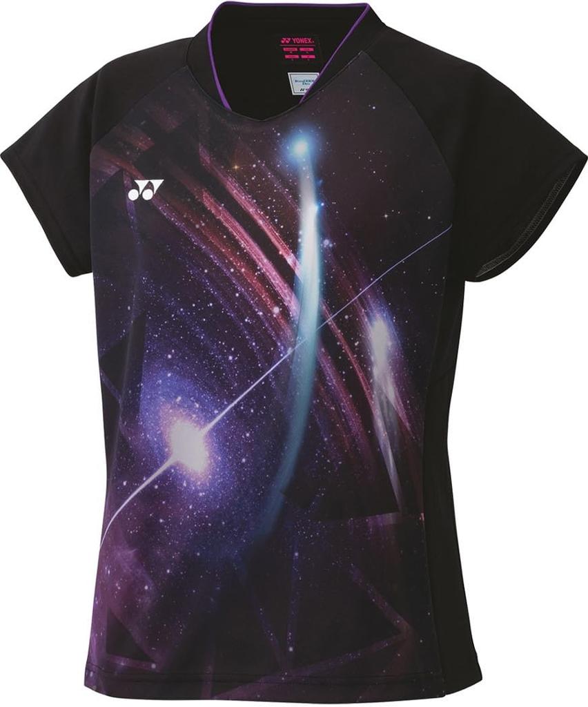YONEX Short Sleeve Game Black Size S Women's Shirt, (007),