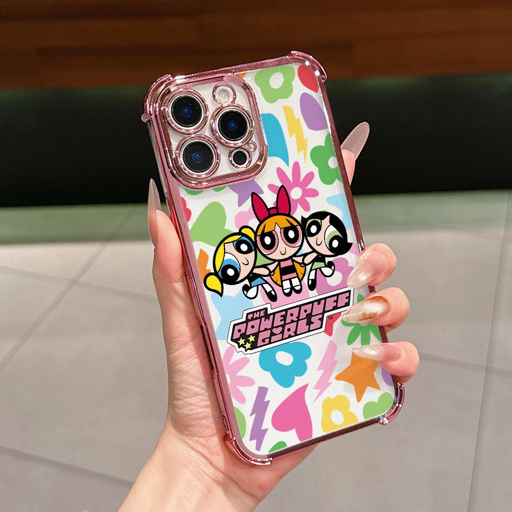 Cool Girl P-Powerpuffs Phone Case for Samsung Galaxy A57 A56 A55 A54 A53 A52 A37 A36 A16 A06 4G 5G Anti-drop Transparent Cover