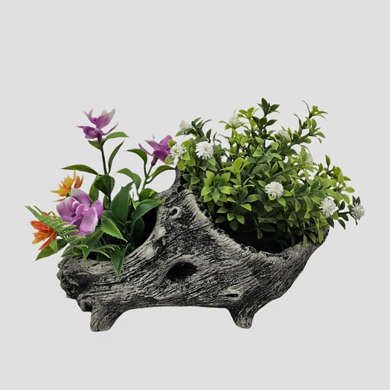 Dekorative Beton-Sukkulenten-Pflanzgefäße Zement-Blumentöpfe mit Baumstamm-Imitation für Gartenbereiche Innen- und Außenbereich