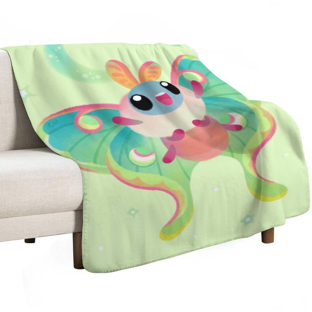 Luna Moth Throw Blanket Summer Cool Breathable Blanket for Sleeping