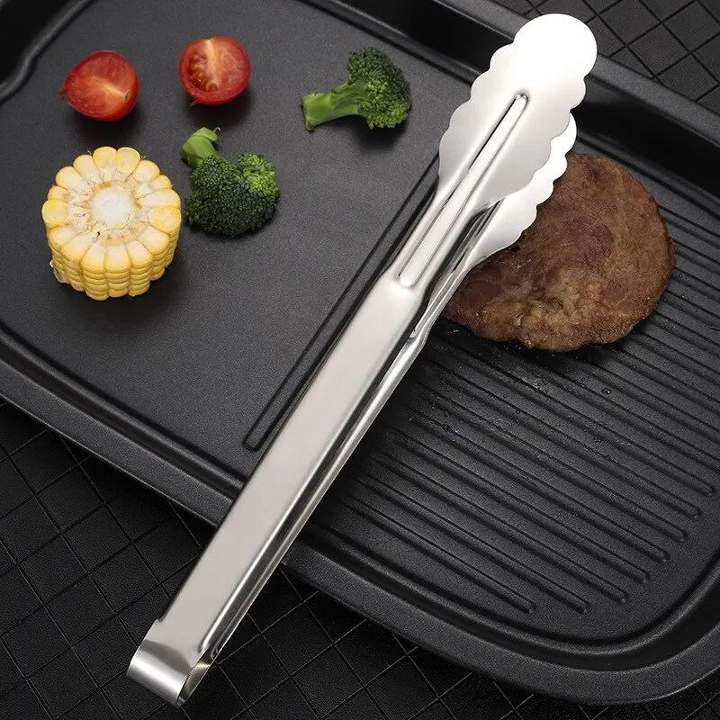 1Pc Silvery White Barbecue Clips Stainless Steel for Grilled Meat and Steamed Buns Bread Cakes