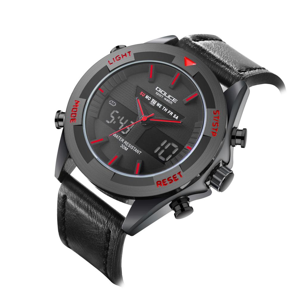 Men'S Watch Multifunctional Waterproof Quartz Electronic Watch Outdoor Sports Calendar Business Dual Calendar Large Dial