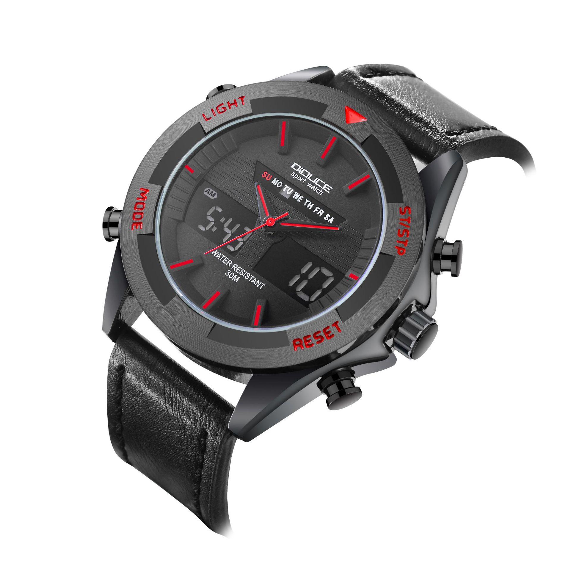 Men S Watch Multifunctional Waterproof Quartz Electronic Watch Outdoor Sports Calendar Business Dual Calendar Large Dial
