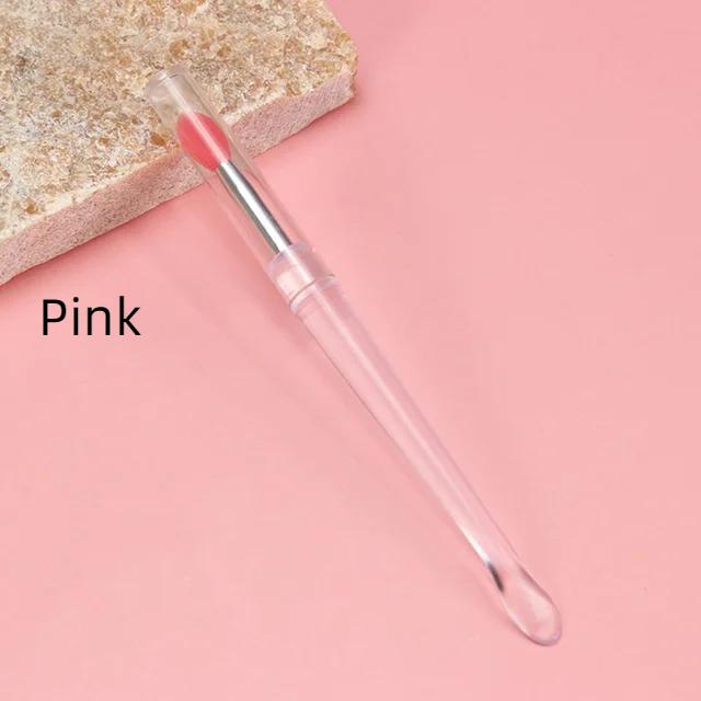 Lip Brush Silicone Lipstick Applicator with Cap Multifunctional Lips Blending Stick Beauty Makeup Tool