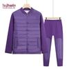 YUZHAOLIN Women's Plus Size Fleece-Lined Thermal Cardigan Set